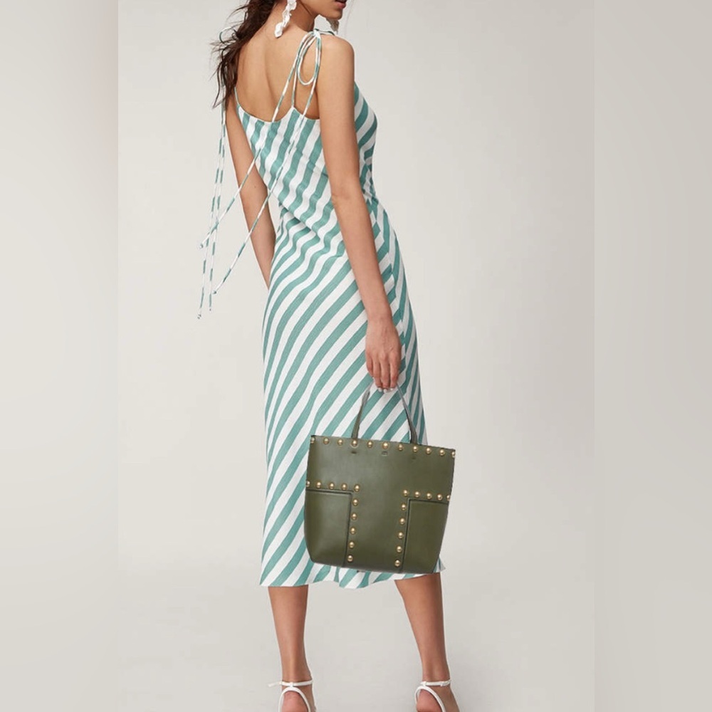 Tory Burch Block Studded 2 Way T Stud Tote Crossbody Shoulder Bag